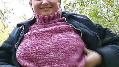 Sexy German BBW gets her asshole sprayed with cum in POV