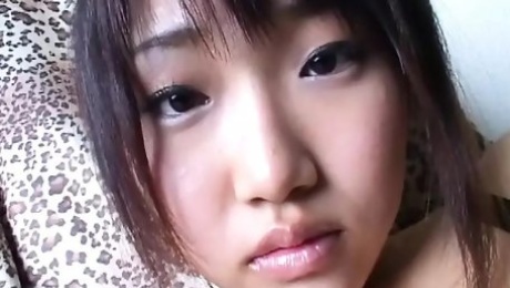 Horny Japanese teen helps you masturbate